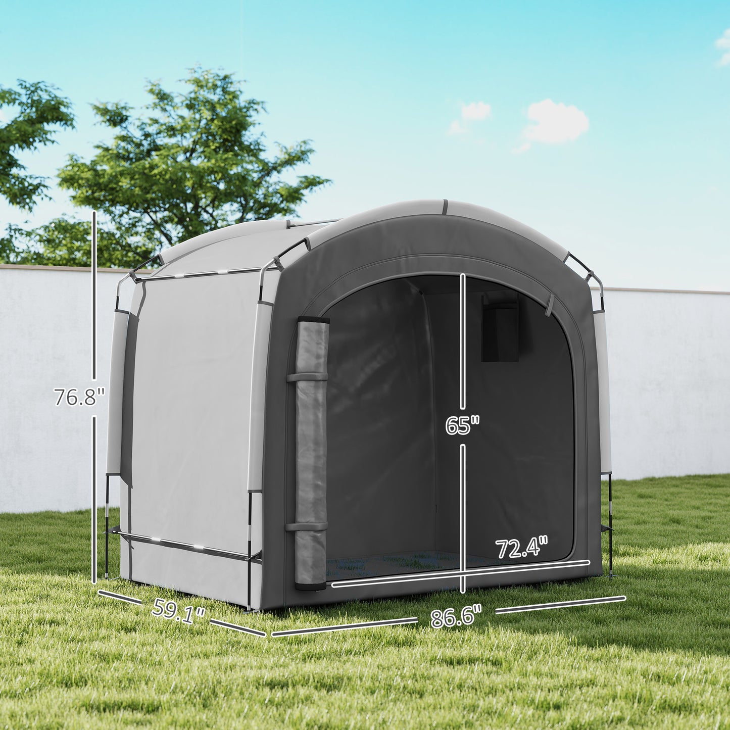 Portable Waterproof Bike Storage Shed for 3-4 Bicycles - Dark Gray
