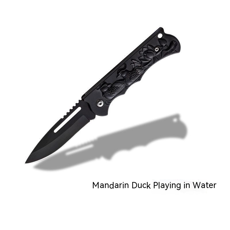 Portable Folding Survival Knife with Self-Defense and Cutter Features