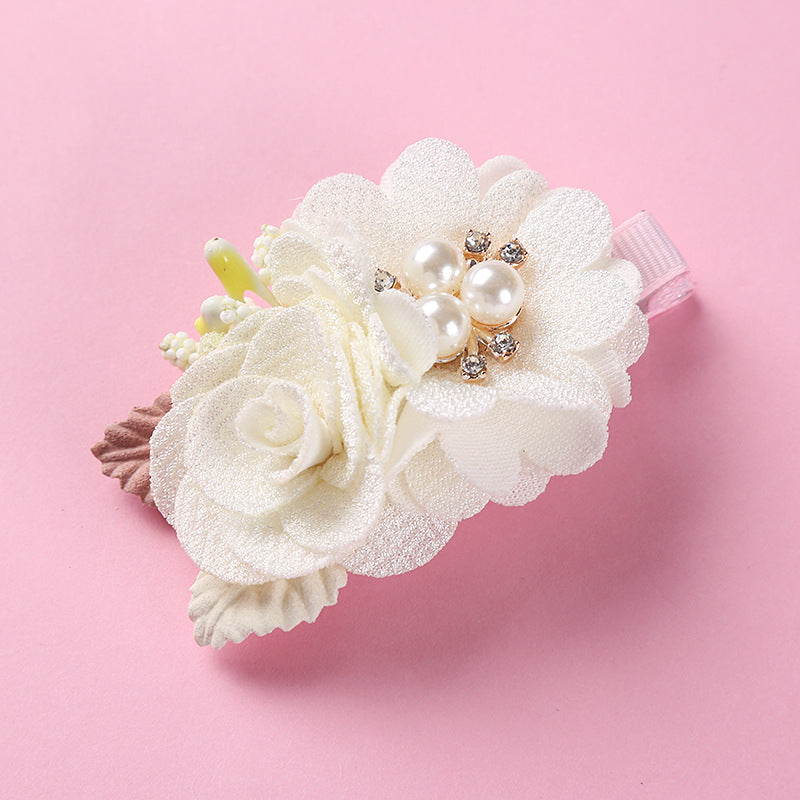 Children's Flower Hair Clip - Pearl Finish