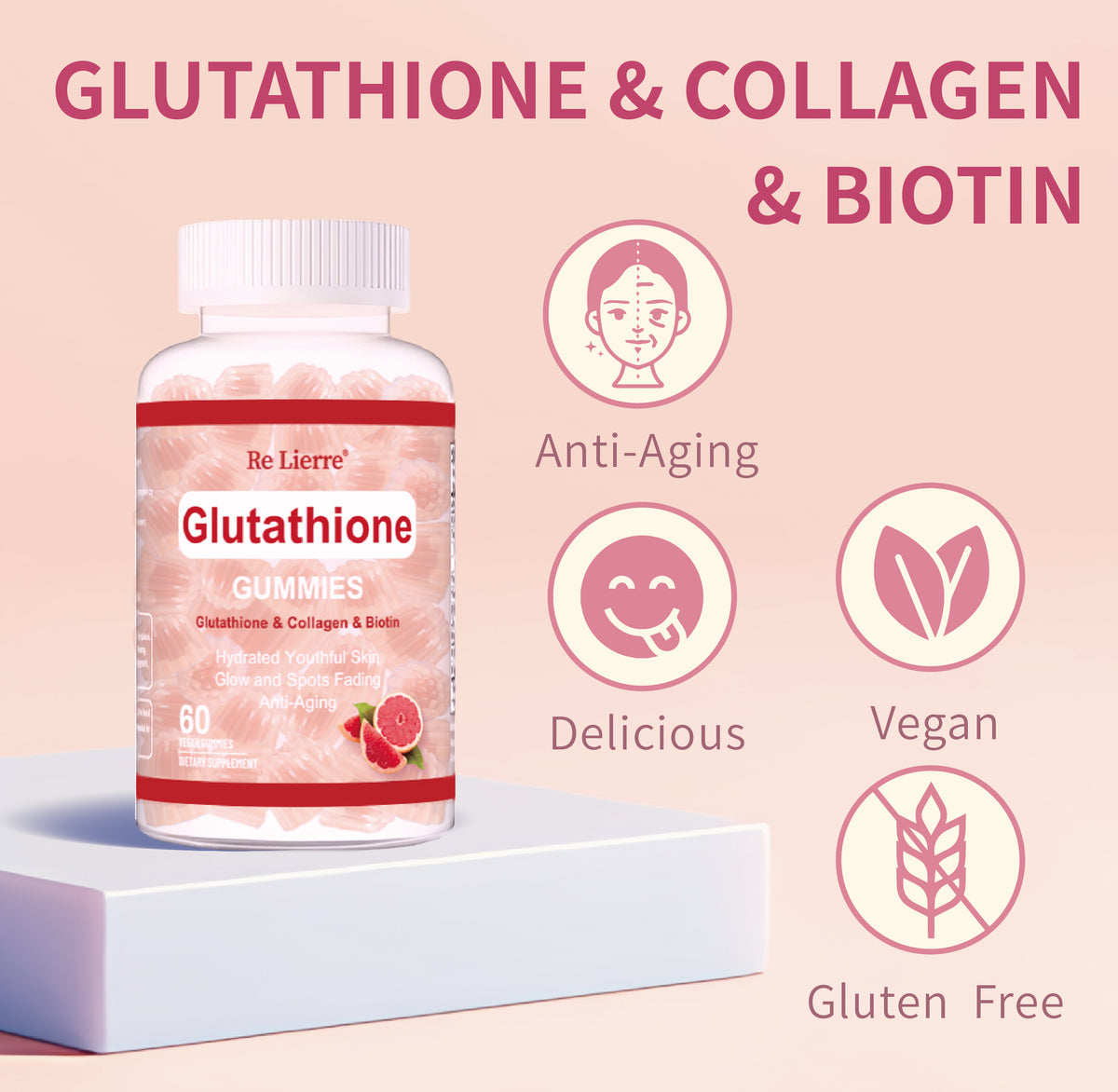 Glutathione Collagen Gummies - Grapefruit Flavor
