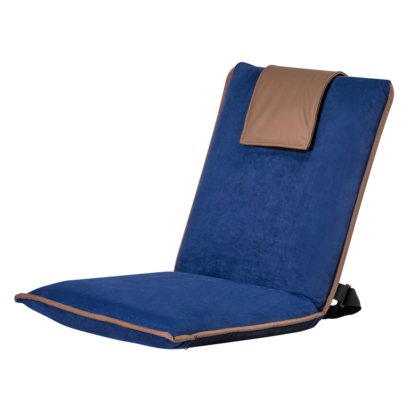 Adjustable Floor Gaming Chair with Back Support, Foldable, Sturdy Metal Frame, Recycled Foam & Coral Fleece, Brown