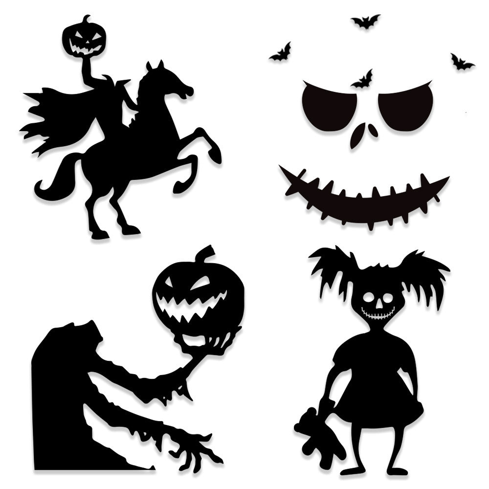 Halloween Door Decorations Skull Hand Pumpkin Felt Cloth Stickers Set