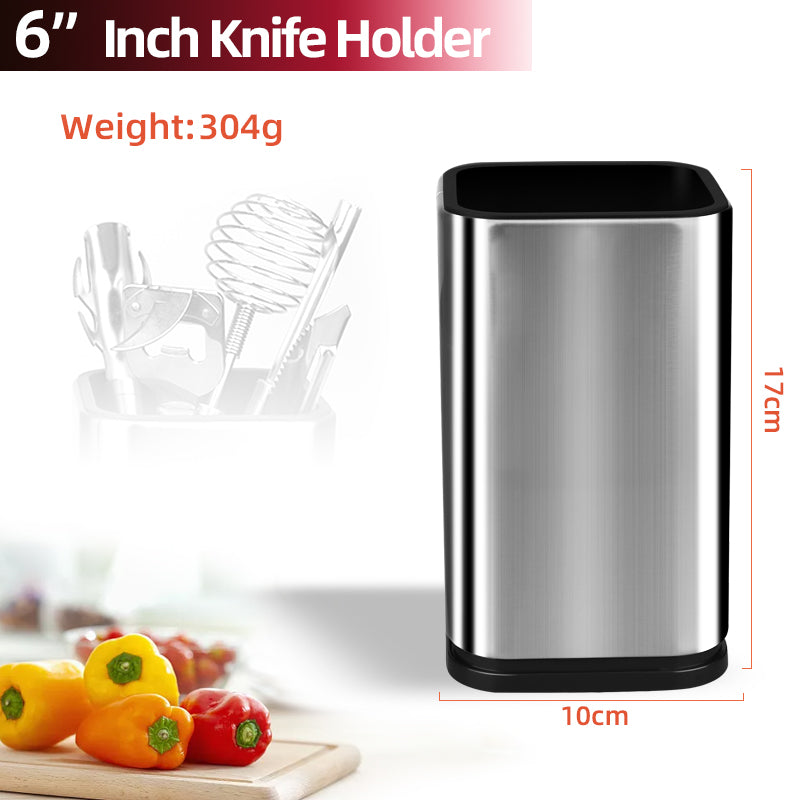 Stainless Steel Drainable Knife Holder with Storage Options
