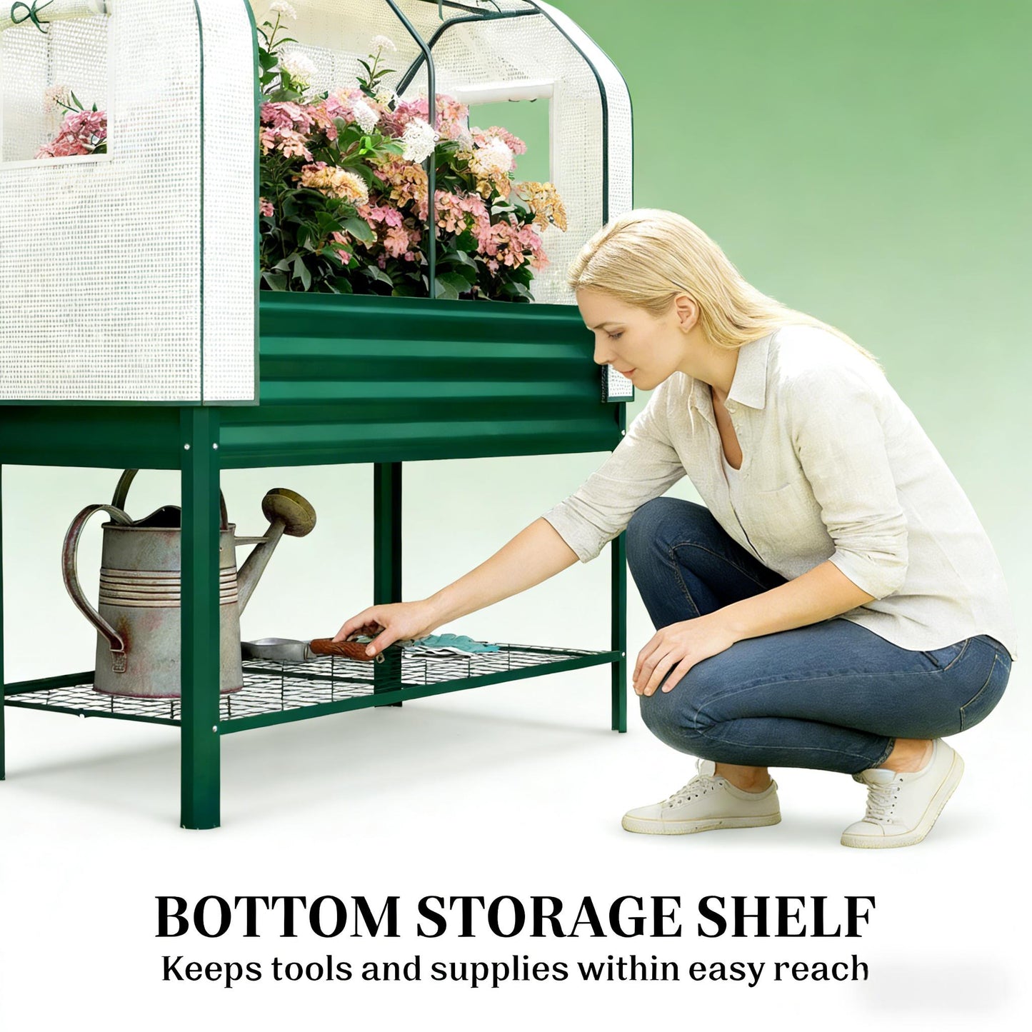Raised Garden Bed with Greenhouse Cover - 47.2" L x 21.7" W x 55.1" H