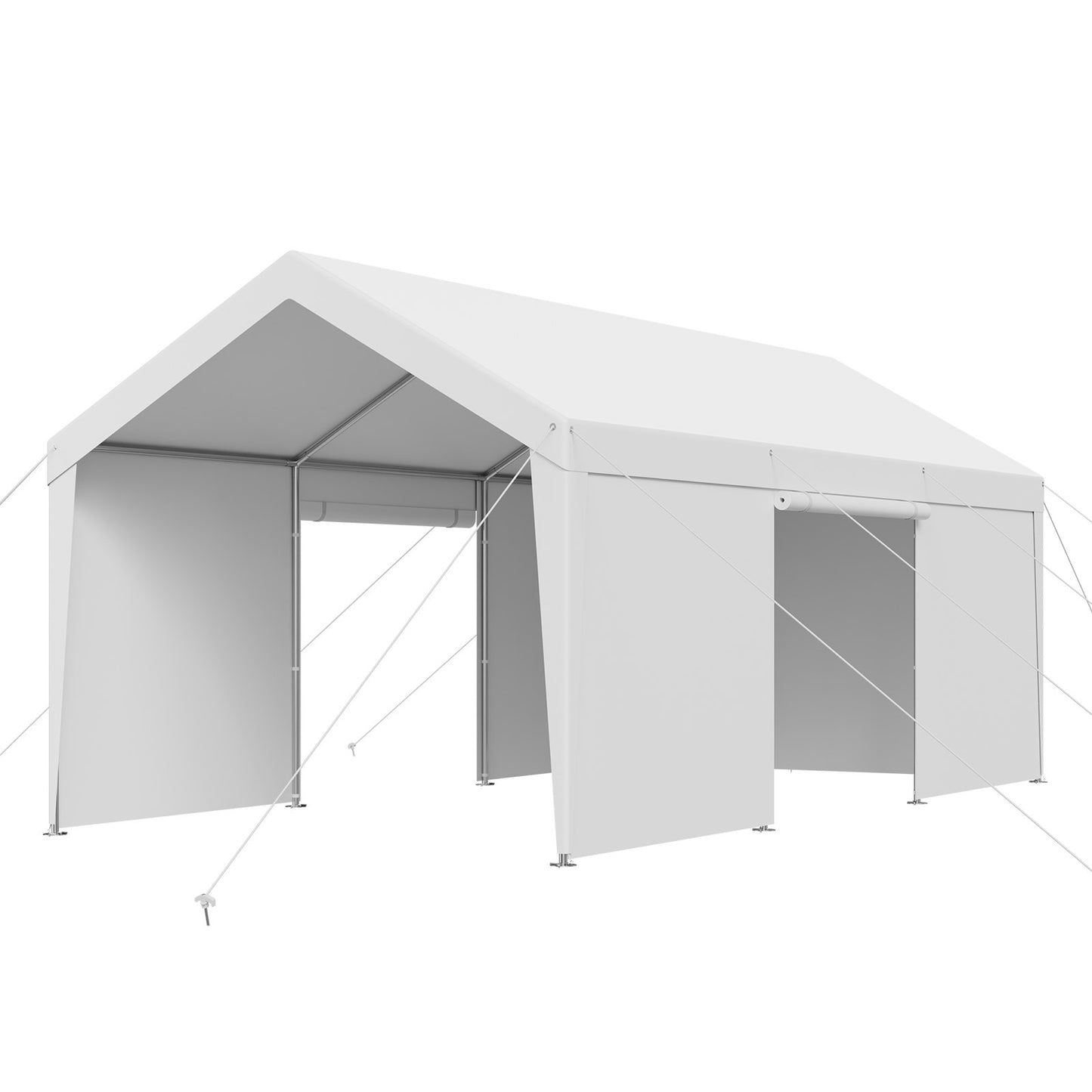 10x20ft Heavy Duty Outdoor Carport Shelter with Sidewalls - Waterproof UV-Resistant Canopy