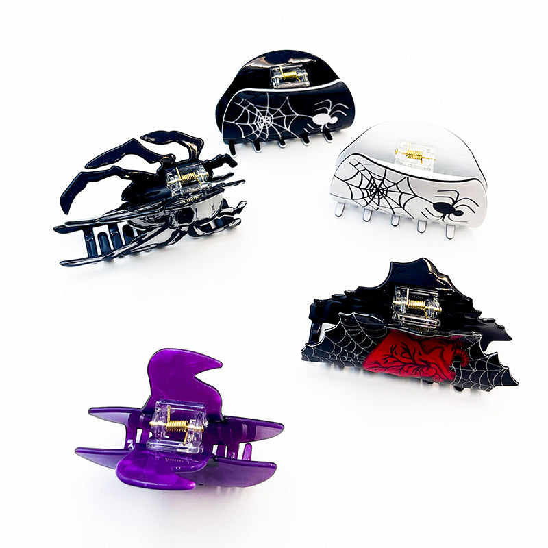 Halloween Hair Clip Acrylic Spider Shark Clip