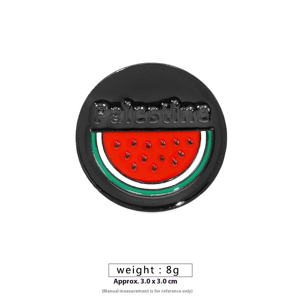 Free Palestine Flag Brooch Pin - Gold & Black Badge for Clothes & Accessories