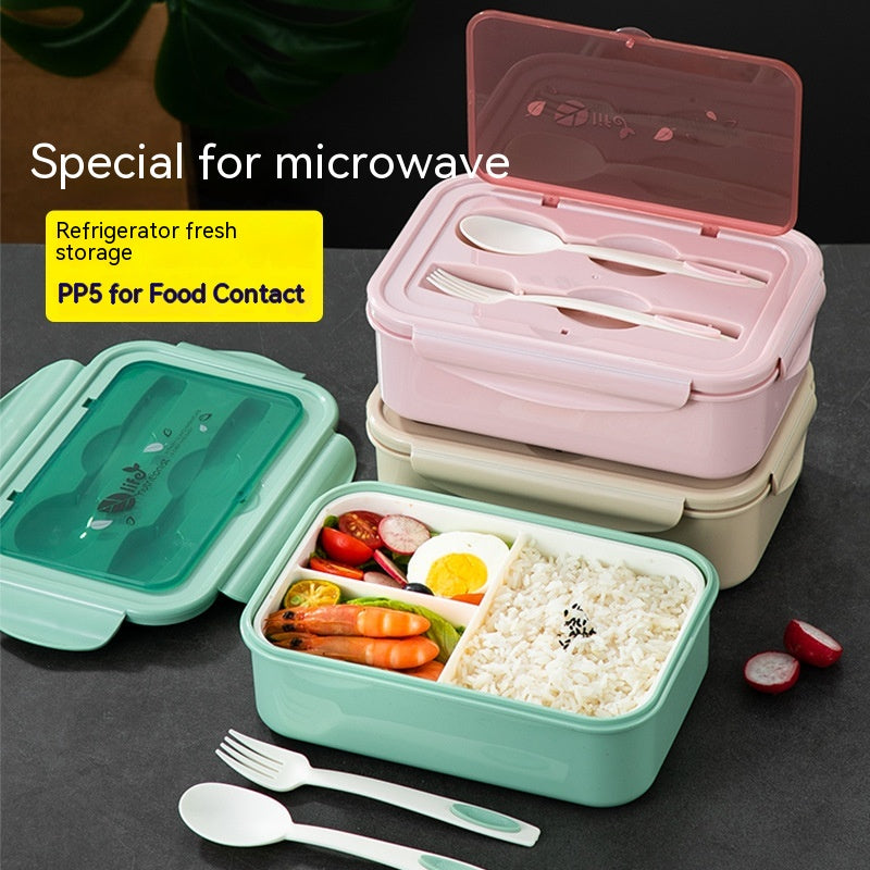 Microwave Lunch Box with Fruit Container, Food Grade PP, Multiple Colors