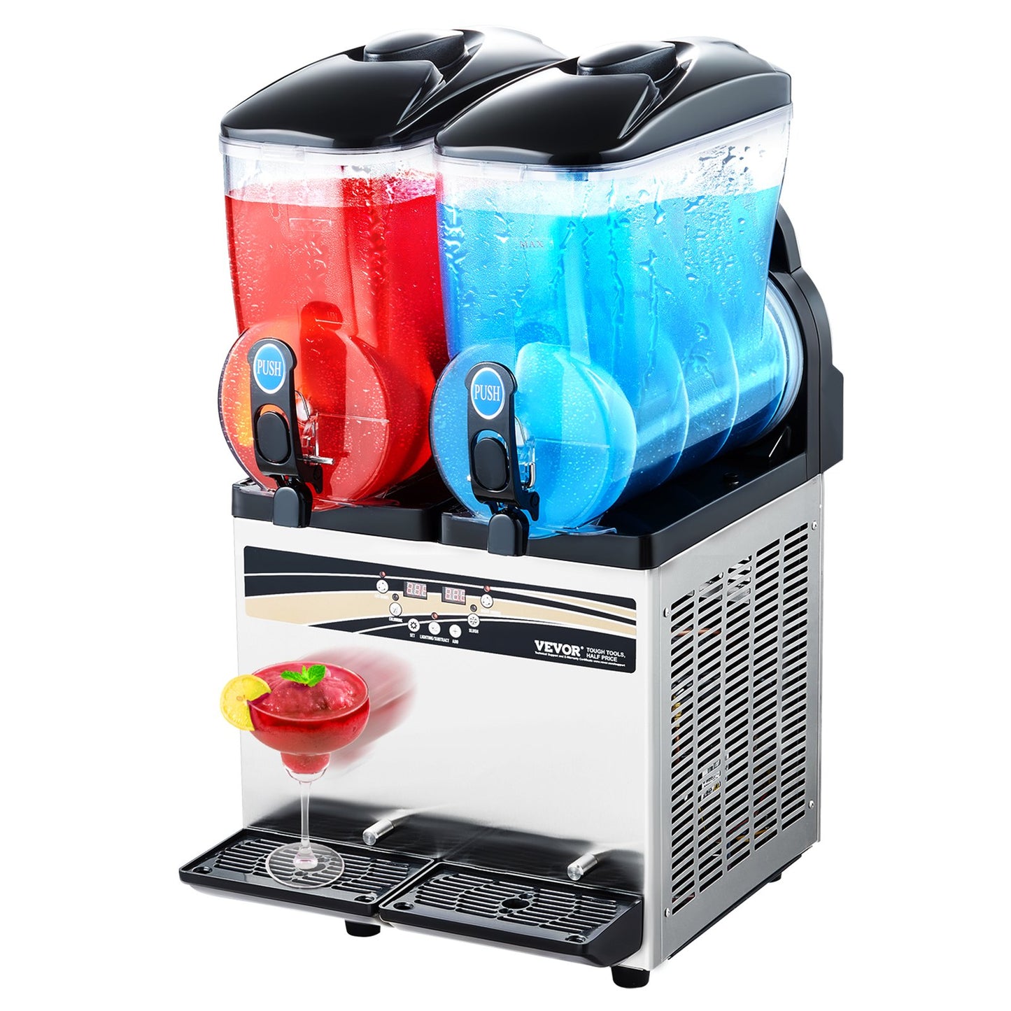 Commercial Slushy Machine 15L Dual Tank Margarita & Frozen Drink Maker
