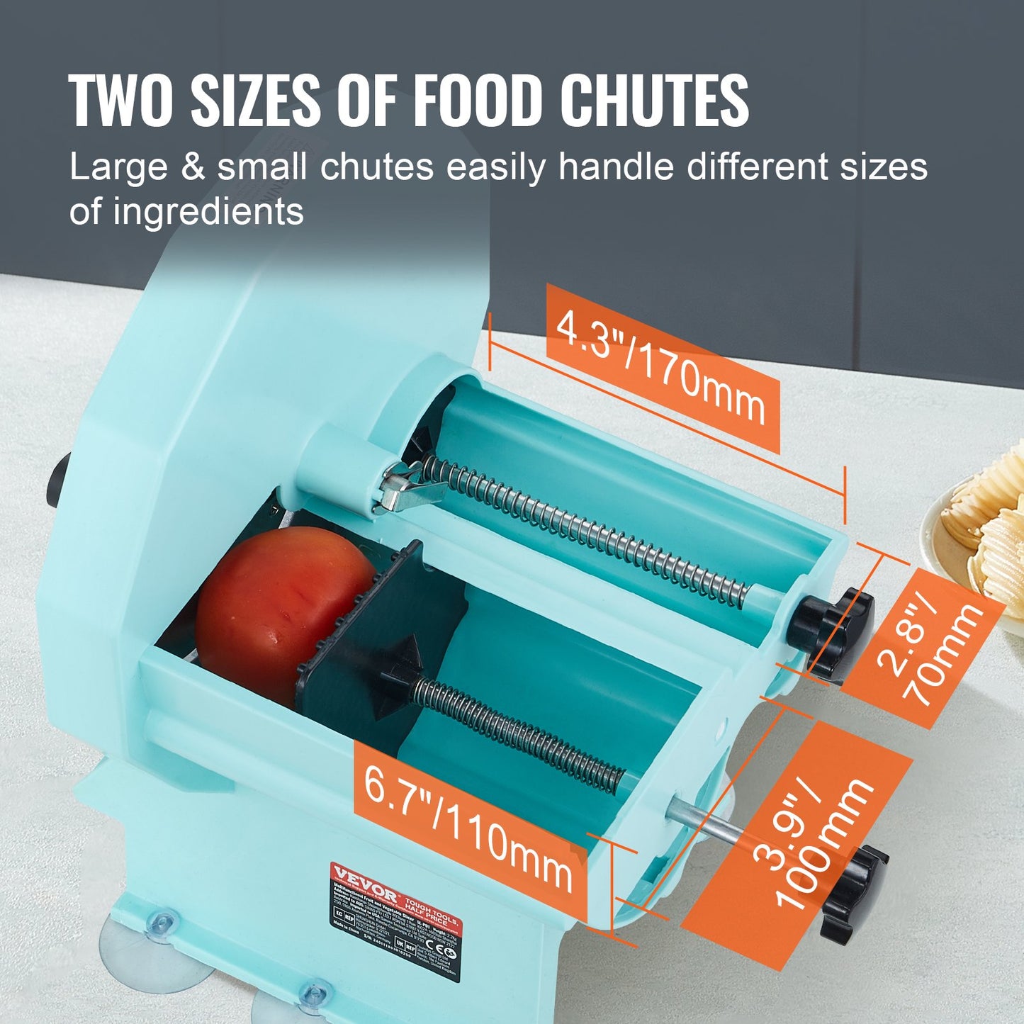 Vegetable Fruit Slicer with Adjustable Thickness - Stainless Steel Blade Food Cutter for Cucumber, Lemon, Tomato, Green