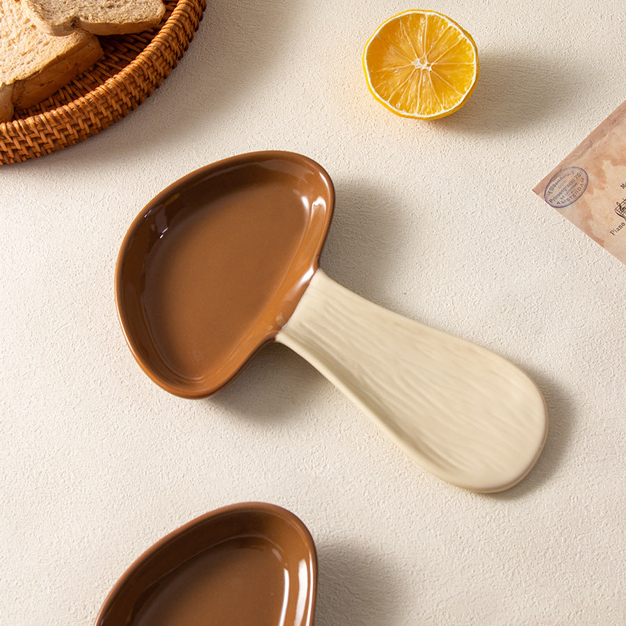 Ceramic Mushroom Spoon Holder - Modern Kitchen Tableware, High Temperature Resistant