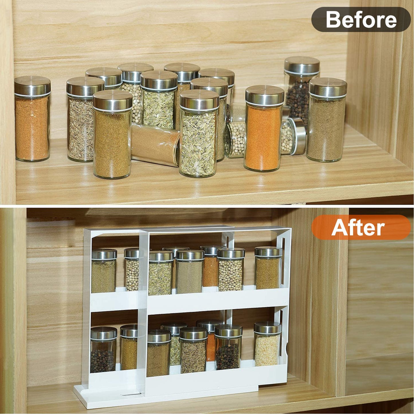 1Pc Swivel Cabinet Organizer Revolving Kitchen Rack Spice For