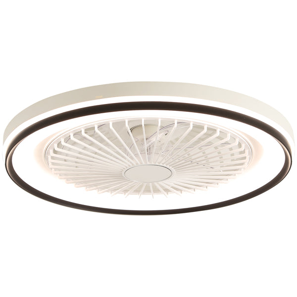 19 Inch RGB Dimmable Ceiling Fan with Remote Control, Bladeless Design for Bedroom & Party