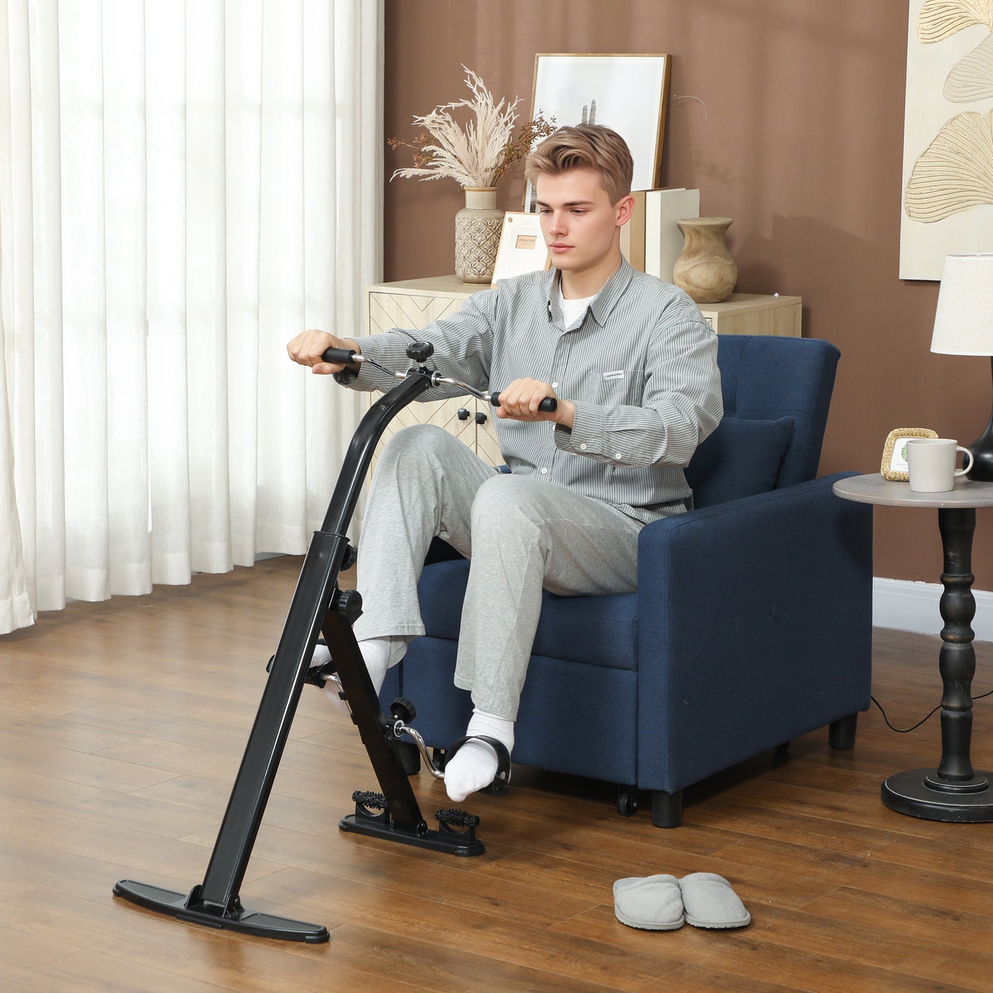 Seated Pedal Exerciser - Foldable Leg Bike with LCD Monitor