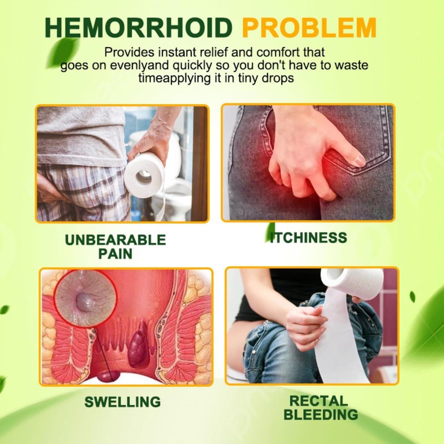 Natural Herbal Hemorrhoid Relief Cream - 20g Soothing Ointment