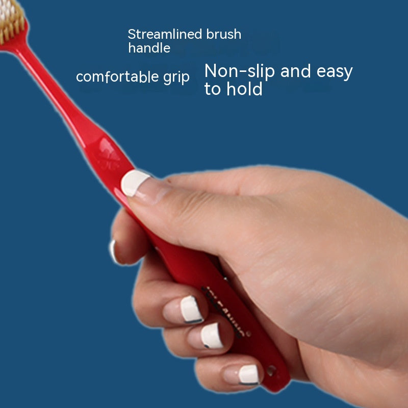Family Set of Soft Bristle Toothbrushes with Wide Head - 4 Pack