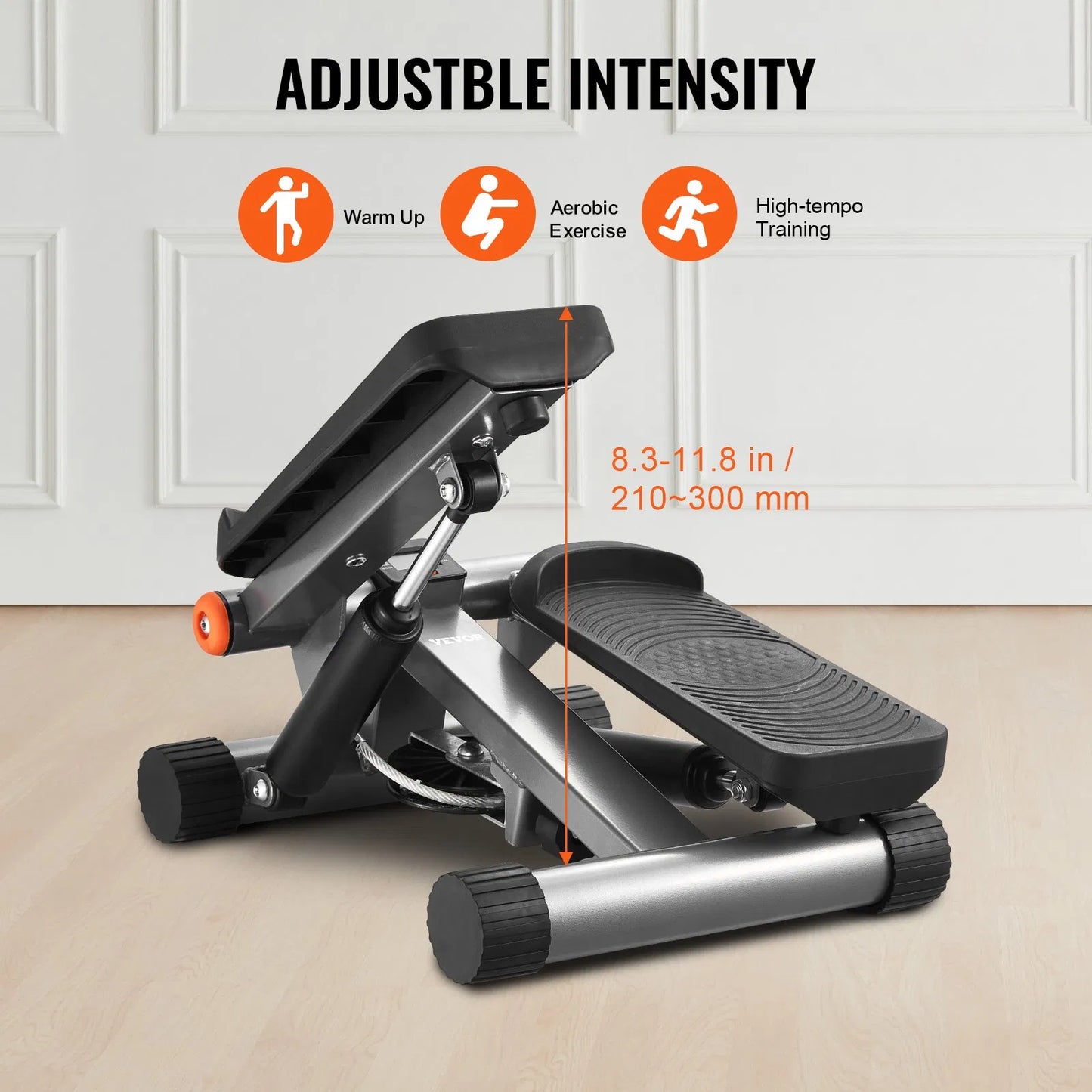 Mini Hydraulic Stepper with Resistance Bands for Home Exercise