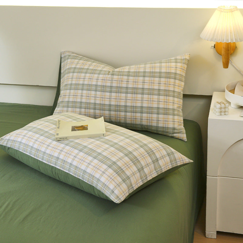 Washed Cotton Pillowcase Set - Double Piece Japanese Style Home Textiles