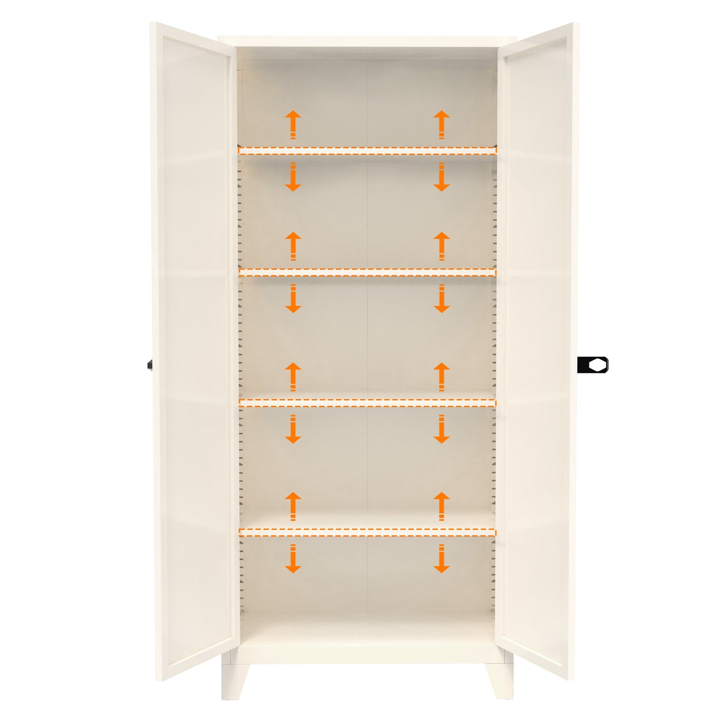 71'' Metal Storage Cabinet with Lock & Adjustable Shelves - Beige