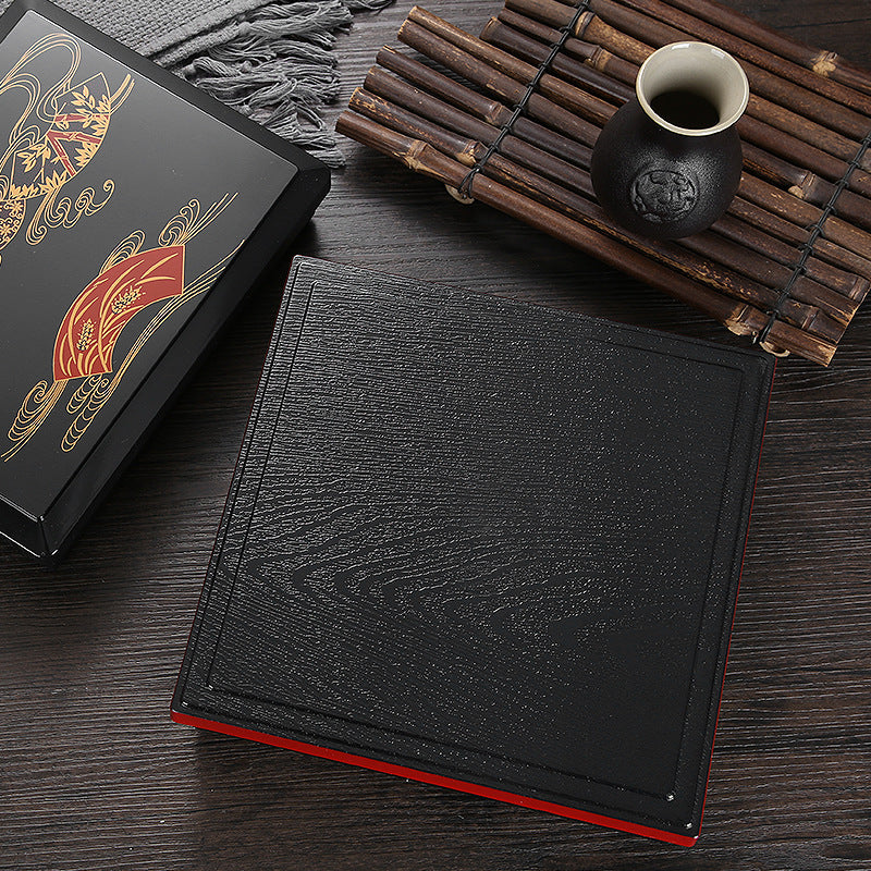 Japanese Style Wooden Grain Plastic Lunch Box with Divided Compartments