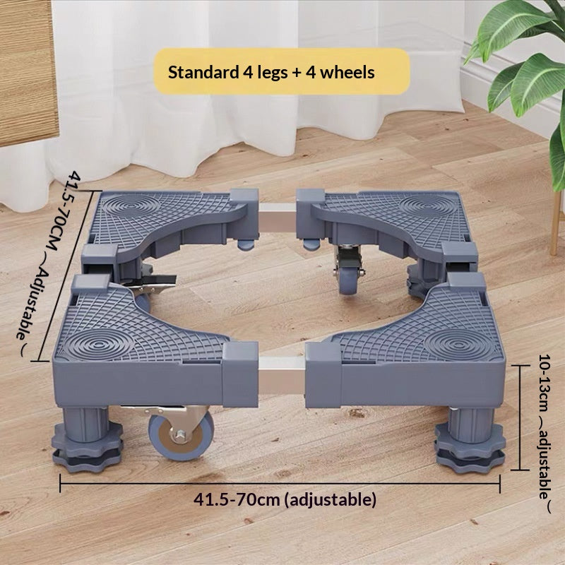 Universal Washing Machine Base Riser with Casters and Bracket