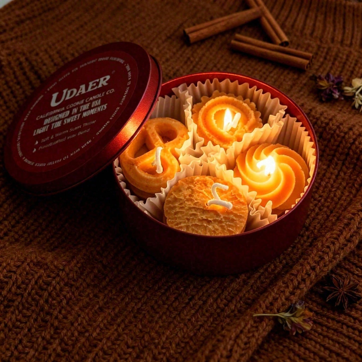 Cookie Shape Scented Candle Set - 4PCS Coffee Milk Aroma