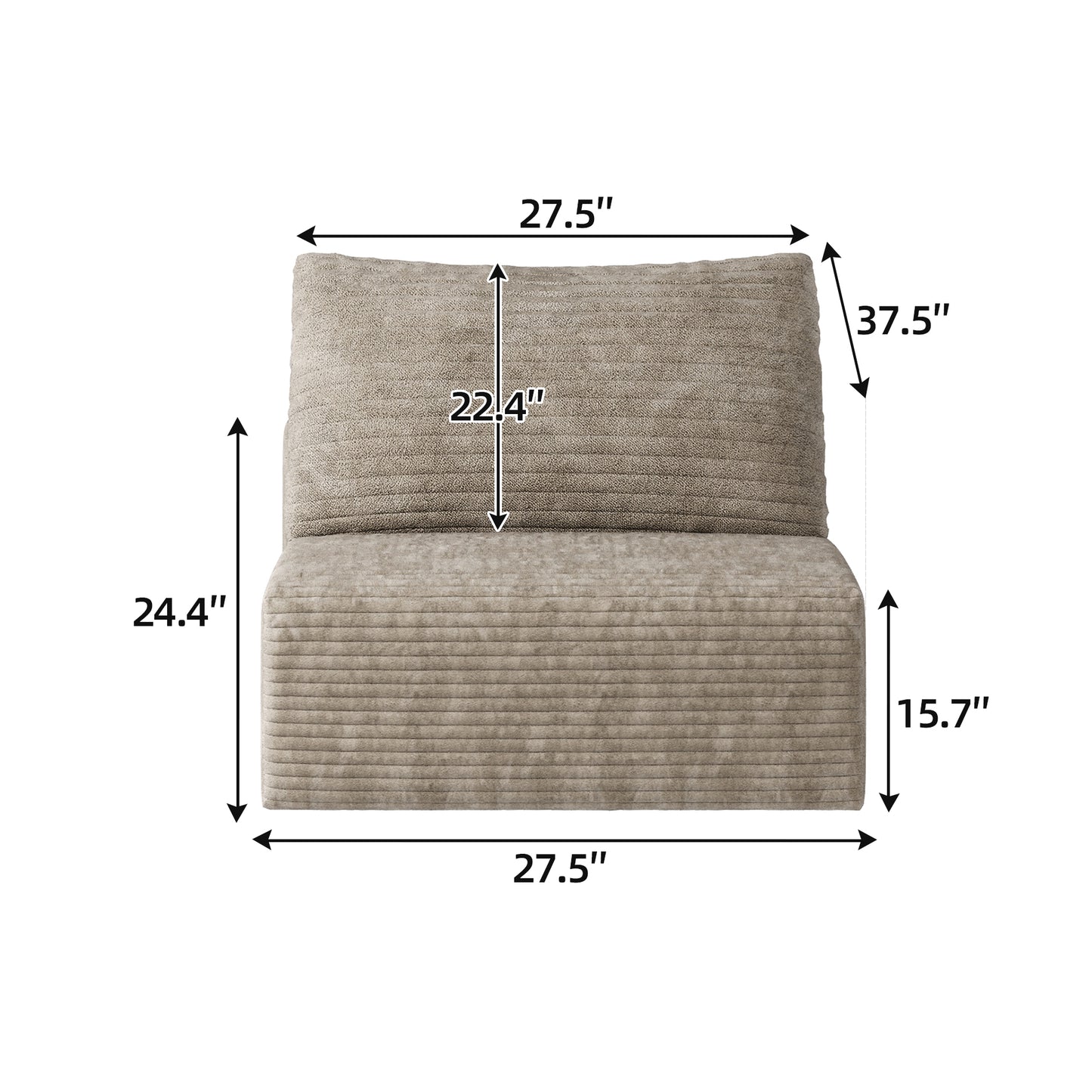 Single Seat Sofa in Camel Corduroy - Y159-1S