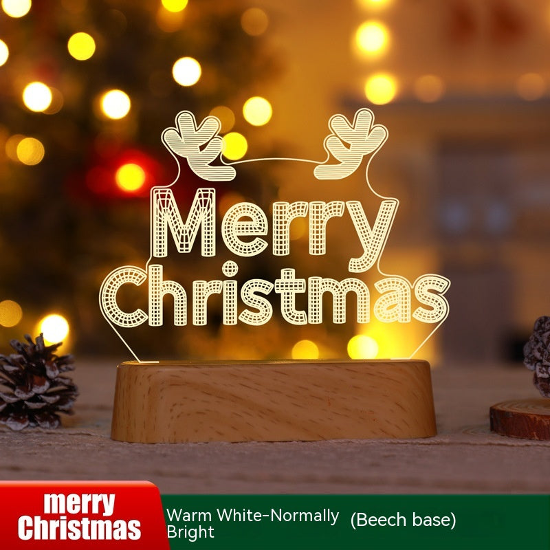 Acrylic LED Night Light - 3D Christmas Decoration Lamp
