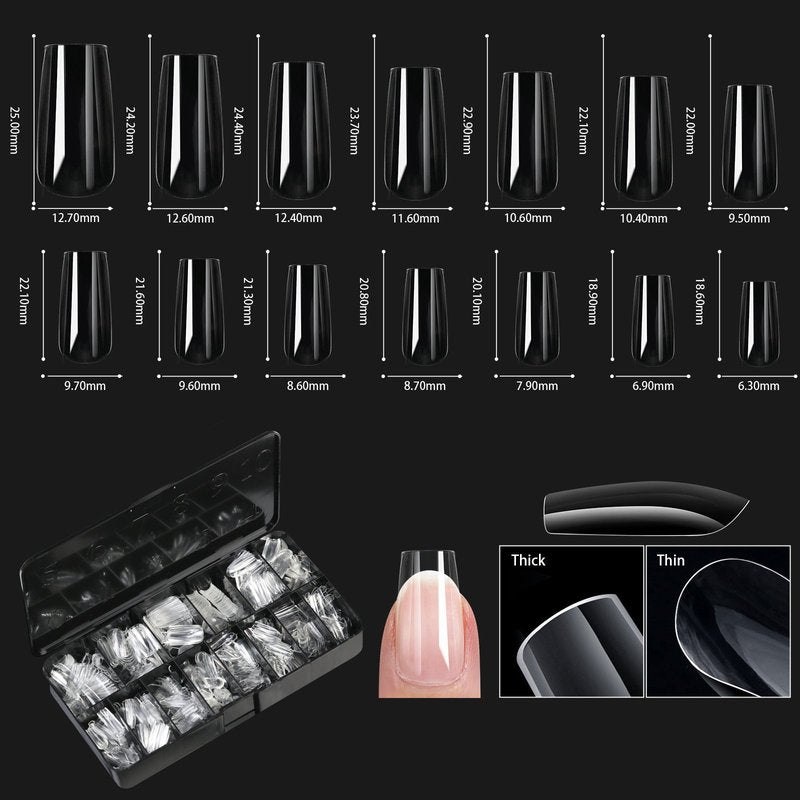 Transparent Nail Tips Set - False Nails for Manicure