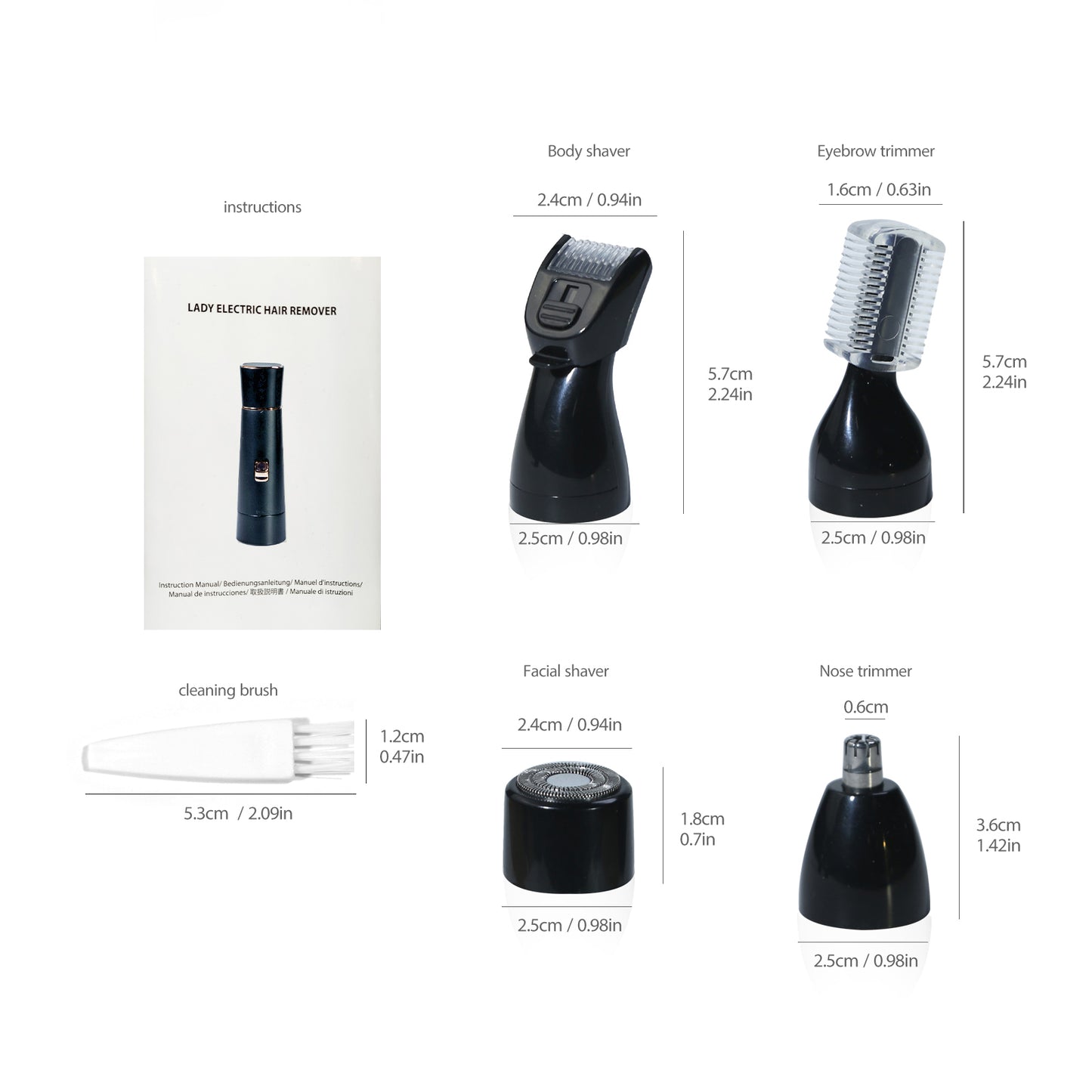 4-in-1 Electric Hair Removal Device - Personal Care Appliance
