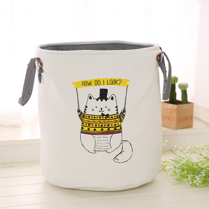 Double Bucket for Clothes Storage - Cartoon Design, 35x40cm