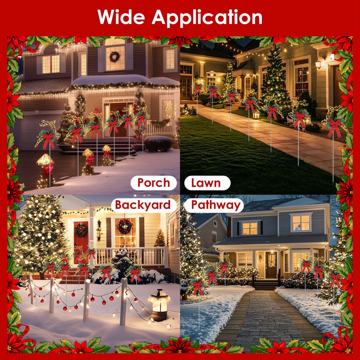 Christmas Lighted Reindeer Stake Lights - 2Pcs Outdoor Decoration