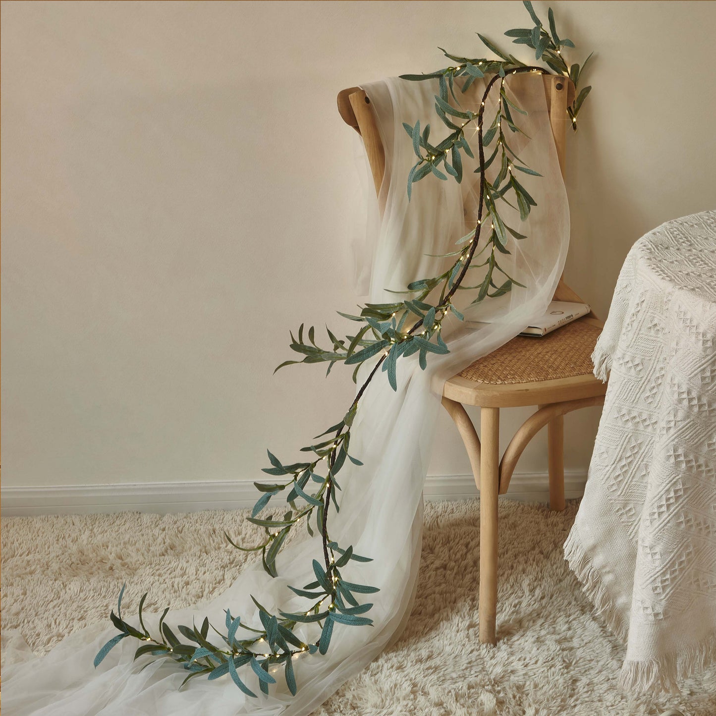 Illuminated Olive Wreath - 72 Inch Ambient Light with 96 LEDs