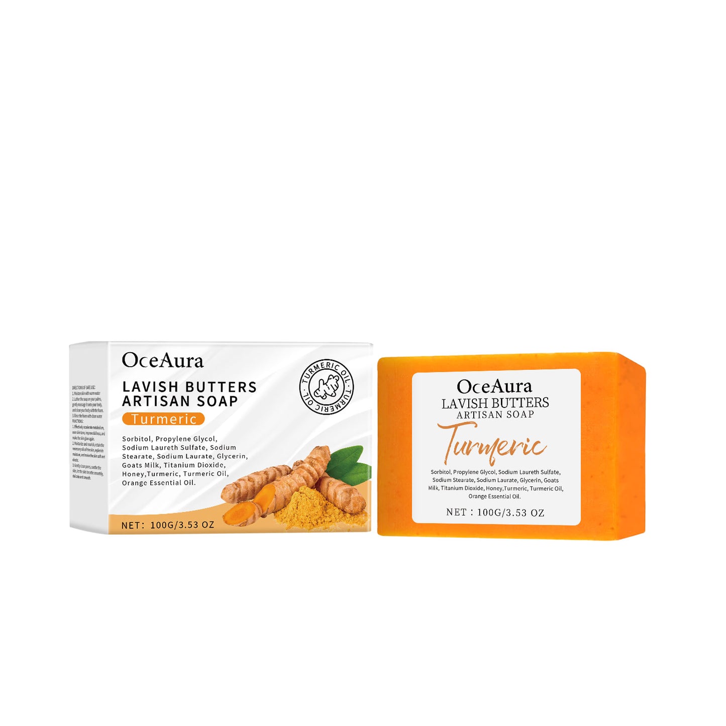 Turmeric Body Soap - Hydrating & Smoothing Skin Care Bar, 100g