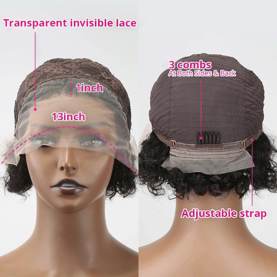Daily Wear Black Wig Lace Hair Cover for Ladies - 13x1 Style