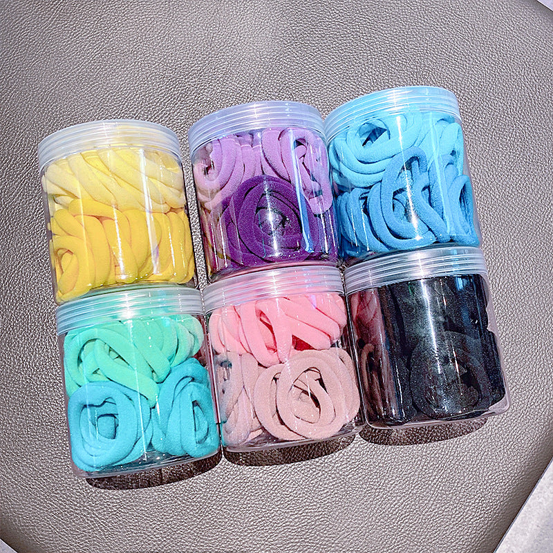 Elastic Hair Rope Set for Salon & Styling - Colorful Nylon Hair Bands