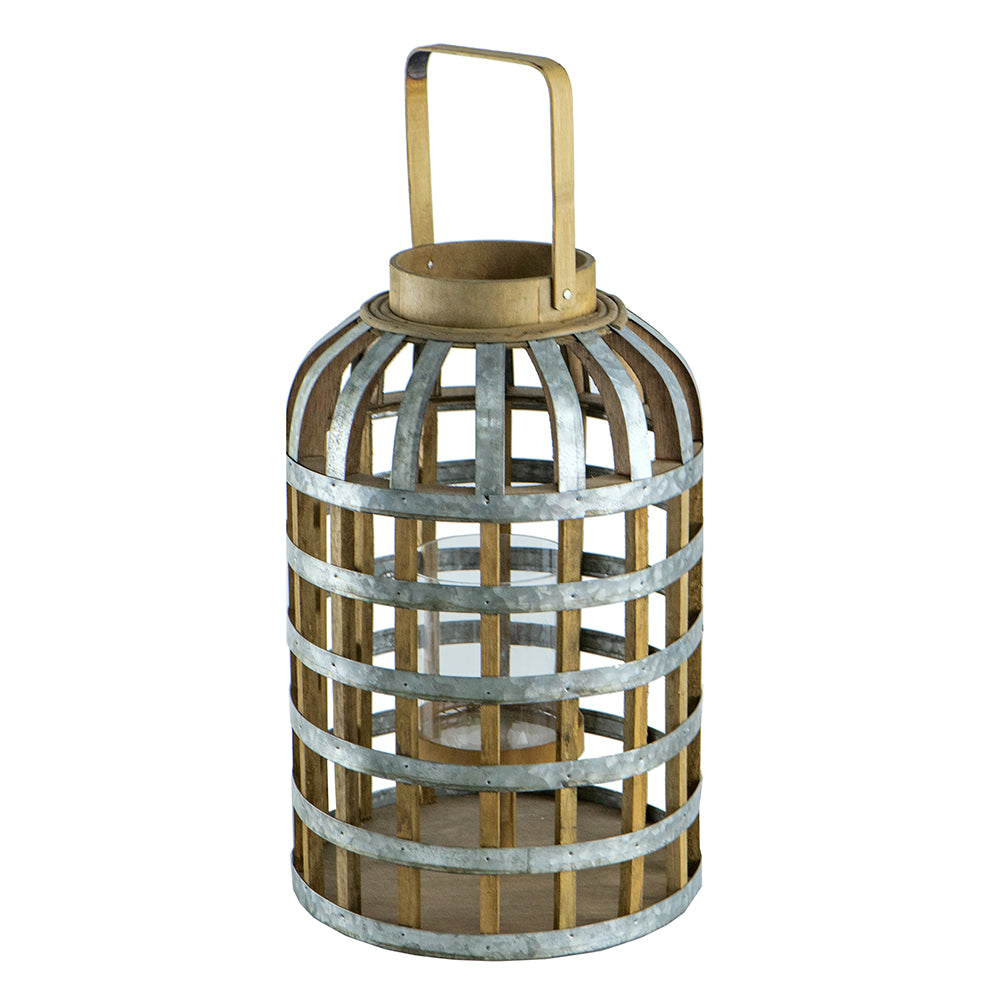 Decorative Lantern With Handle, Wooden For Indoor Outdoor, Home