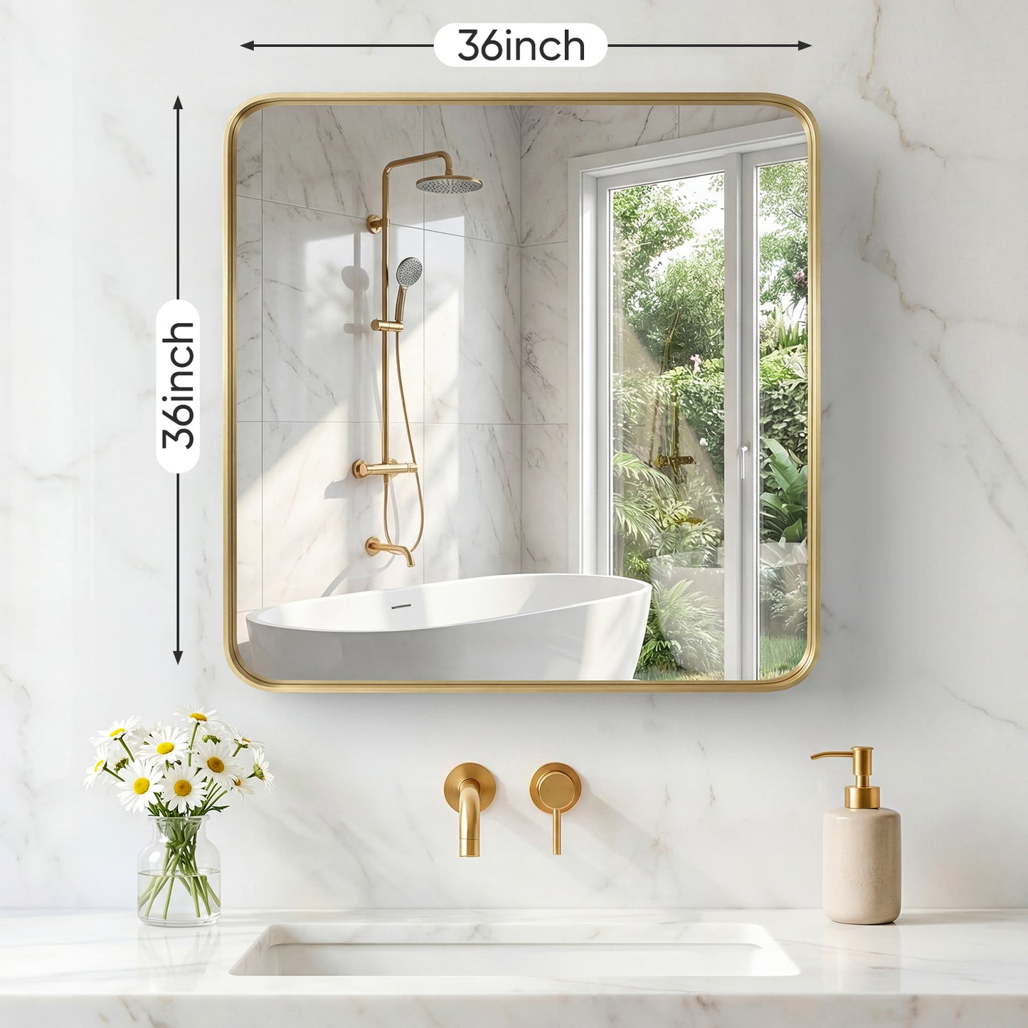 Rectangular Metal Frame Wall Mirror - Modern Decorative Home Decor