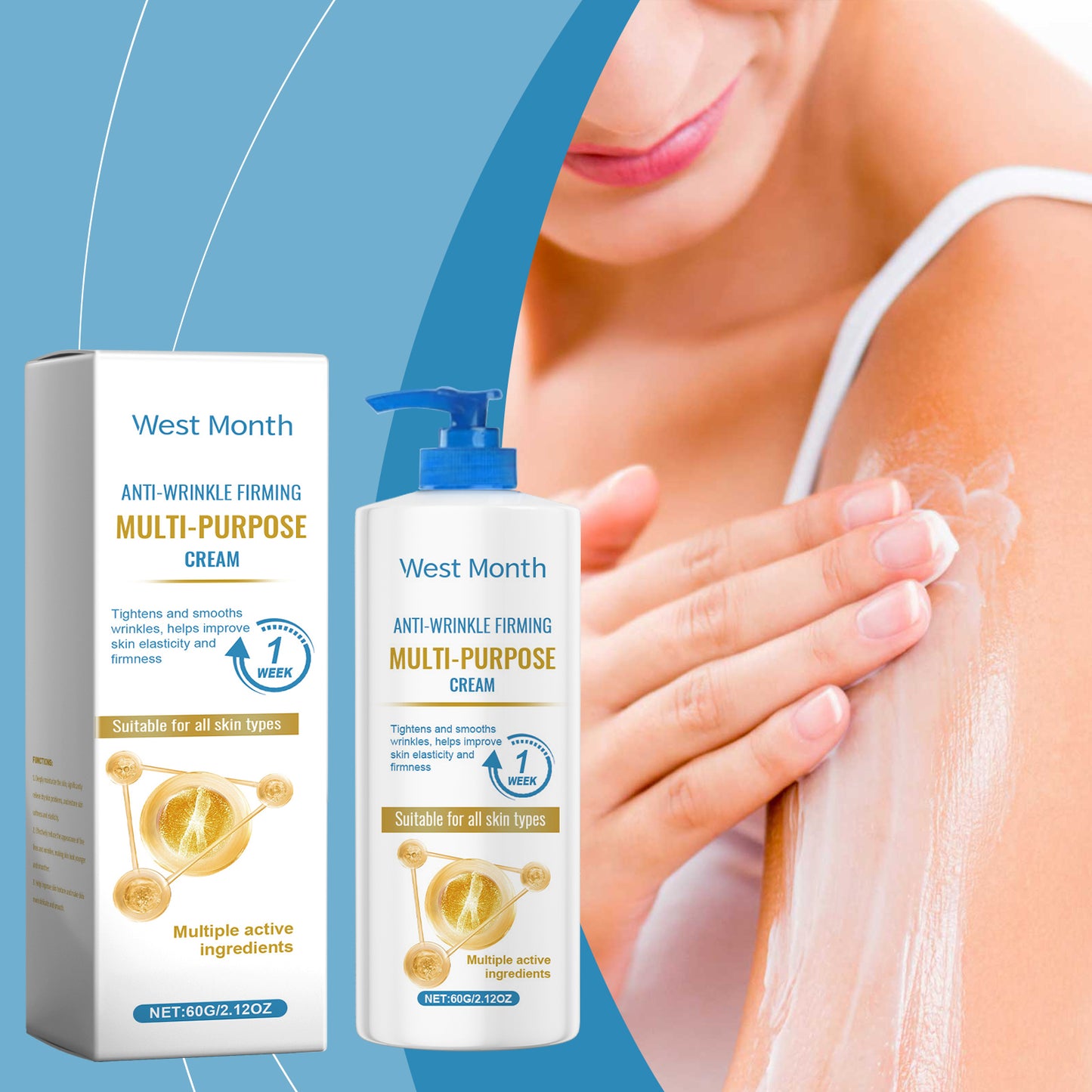 Skin Firming Body Cream with Coffee Extract & Panthenol for Elasticity