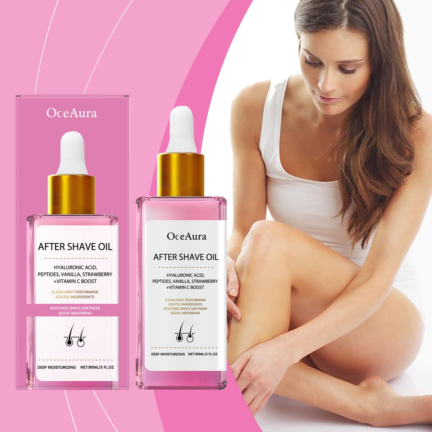 Hair Removal & Shaving Repair Essential Oil - Strawberry Flavored, 90ml