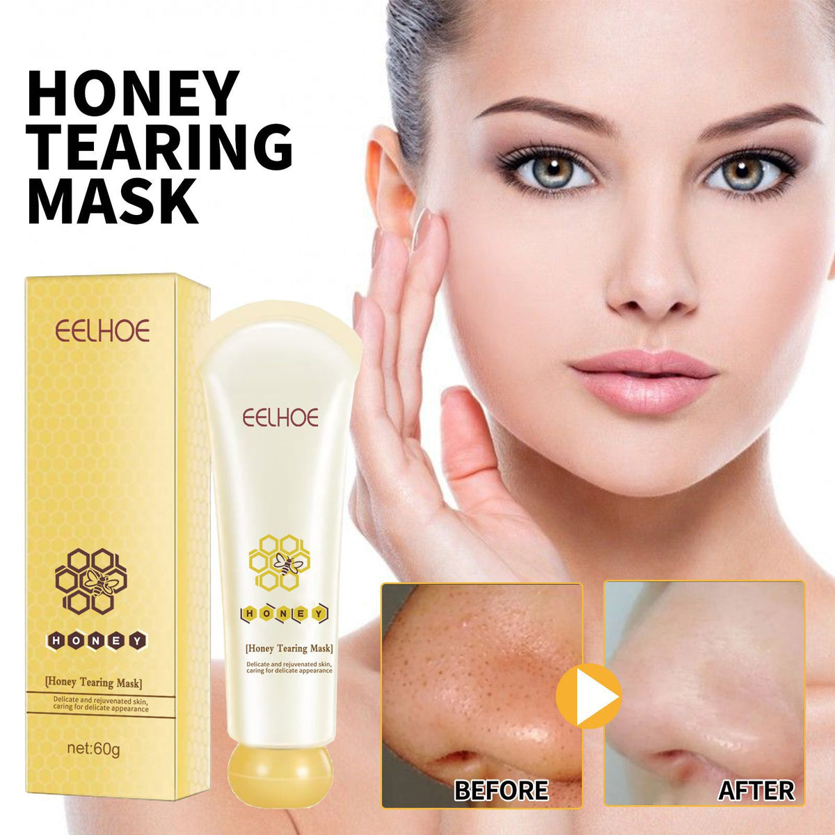 Honey Tearing Mask 60g Nourishing Moisturizing Blackhead Removal Acne Fading