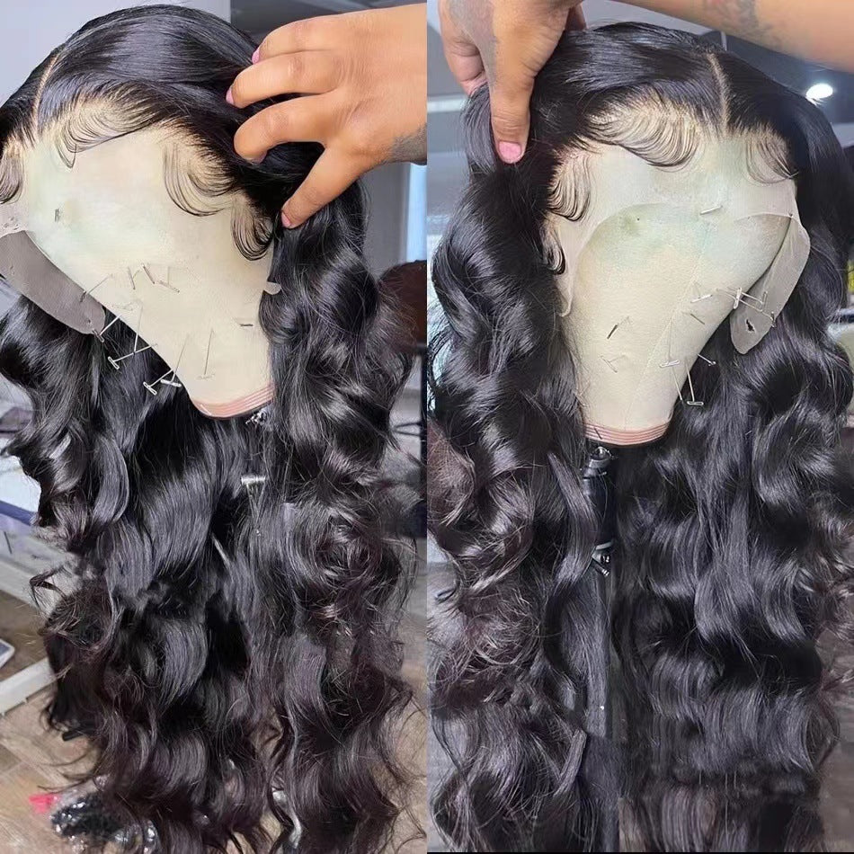 Long Curly Wig with Lace Front Cap for Women - Heat-Resistant Synthetic Hair