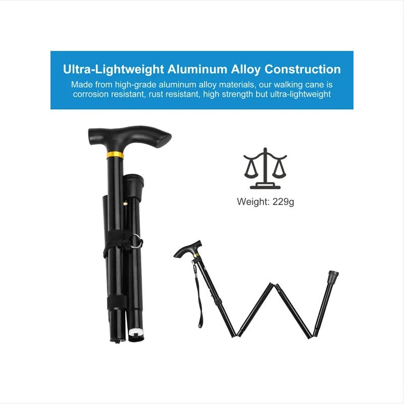 Adjustable Folding Cane for Hiking - Lightweight & Portable