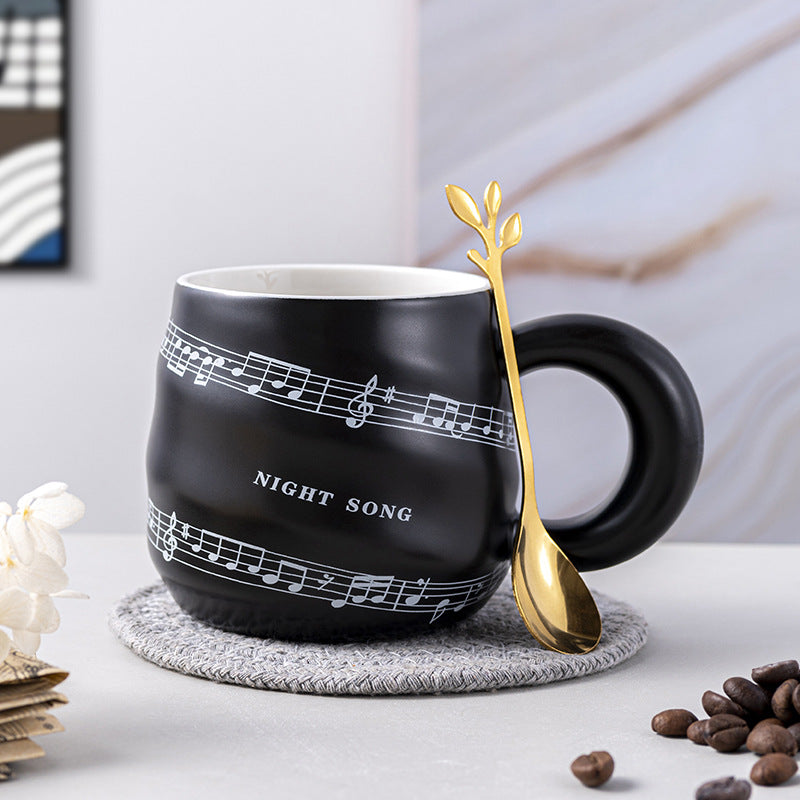 Ceramic Music Mug with Spiral Design - High-End Coffee Cup, 420ML