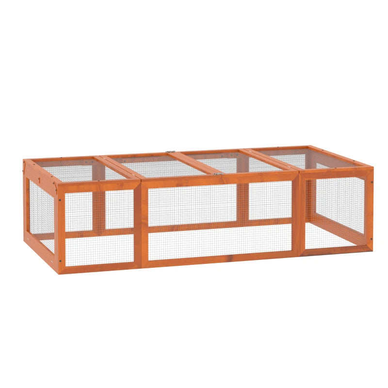 Large Wooden Rabbit Hutch for Small Animals Outdoor Enclosure with Lockable Doors