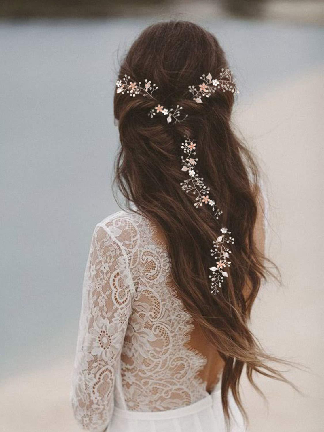 Bridal Crystal Pearl Hair Band with Rhinestones