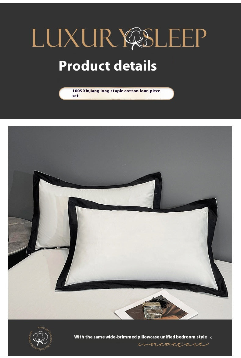 Four-Piece Velvet Bedding Set - Fitted Sheet Duvet Cover Pillowcase