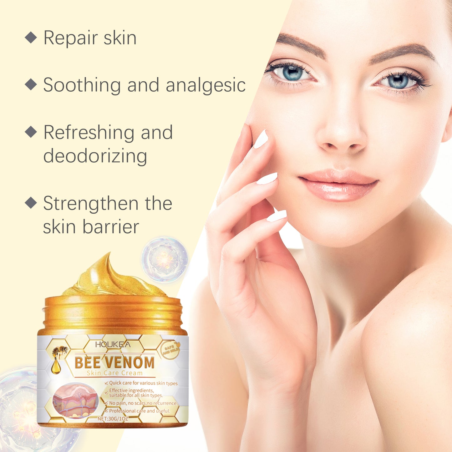 Bee Venom Soothing Repair Cream - Moisturizing Body & Skin Care
