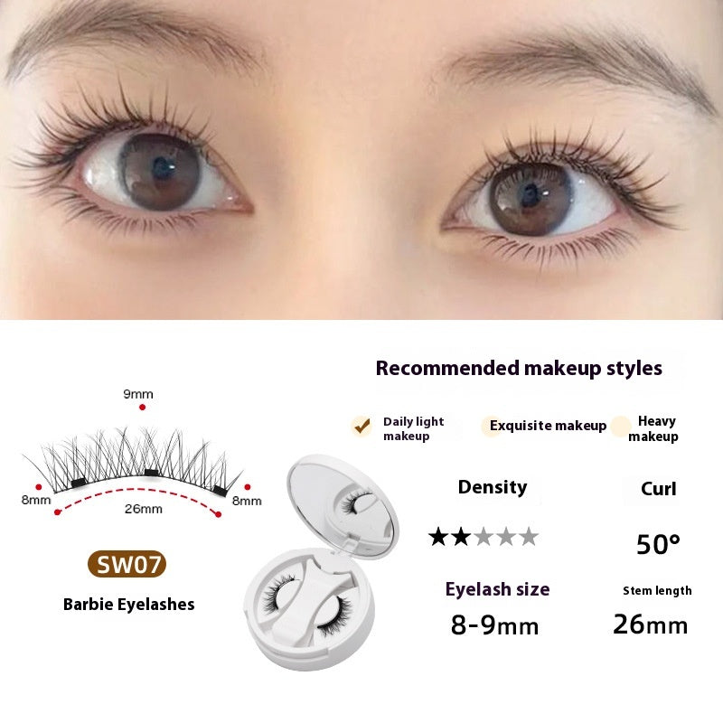 False Eyelash Set with Magnetic Soap Holder Camellia Style 26mm Eyelashes
