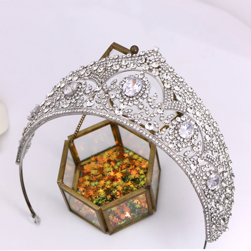 Bride Crown Alloy Zircon Headpiece - White